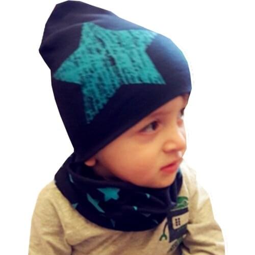Autumn Winter Crochet Children Beanies Caps Unisex Boys Girls Cotton Caps Baby Hat Caps for Girls Kids Hat Set Neck Scarf Collar