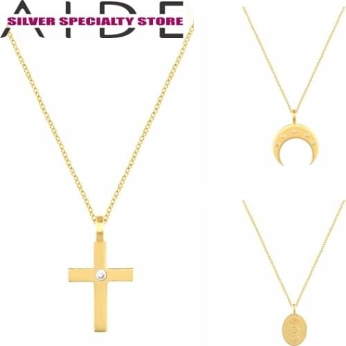 AIDE 925 Sterling Silver Necklace For Women Luxury Jewelry Zircon Cross Pendant Choker Charms Collares Bijoux Collar Party Gifts
