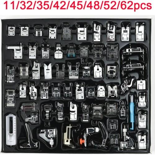 Sewing Machine Presser Foot Accessories Household Overlock Zip Groove Roller Blind For Singer Brother 11/32/35/42/45/48/52/62PCS