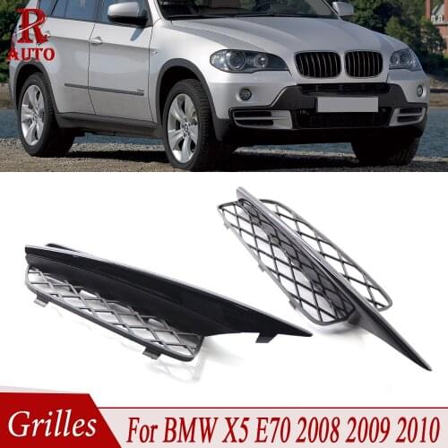 R-AUTO L/R Front Bumper Grilles Lower Grille Honeycomb Black Car Modification 51117159593 51117159594 For BMW X5 E70 2008-2010