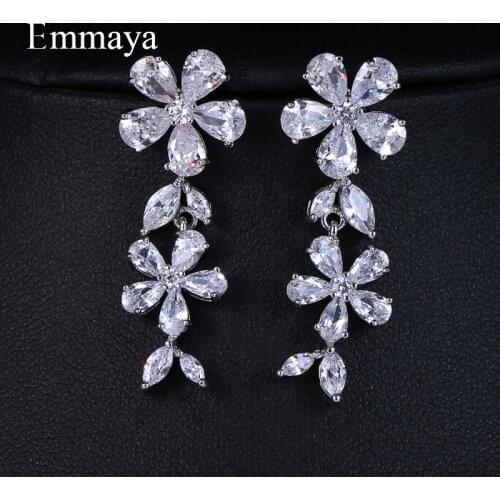 EMMAYA Zircon Sun Flower Earrings Cubic Zirconia Flowers Earrings For Women Luxury Party Gifts Wedding