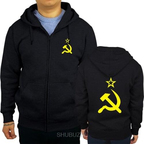 Soviet Flag Hammer and Sickle Communist Communism USSR CCCP hoodie men brand sweatshirt bigger size hoody sbz211