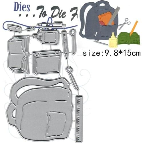 Student schoolbag utensils Metal Cutting Dies for DIY Scrapbooking Photo Album Decorative Embossing DIY Paper Cards Cutting Mold