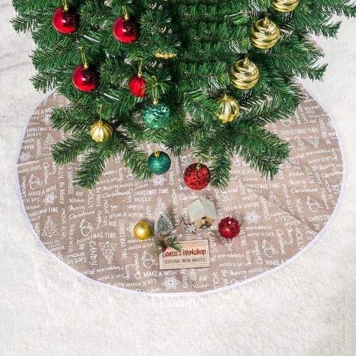 Merry Christmas Tree Skirts 60cm/100cm Letter Printed Carpet New Year Decoration Christmas Decorations For Home Tree Skirt