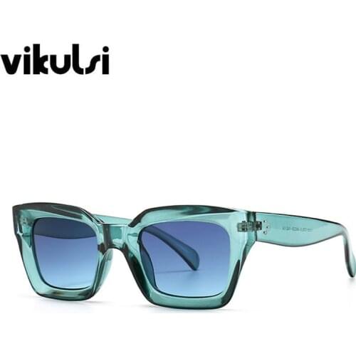 Small Rectangle Sunglasses Cat Eye Shades For Women Candy Color Eyewear Blue Square Sun Glasses Retro Gradient Lens Eyewears