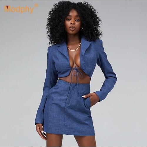 High Quality Runway Dress Women Sexy Long-Sleeved Lace-Up Slim Hollow Mini Suit Dress Fashion Party Female Clothing 2021 Autumn