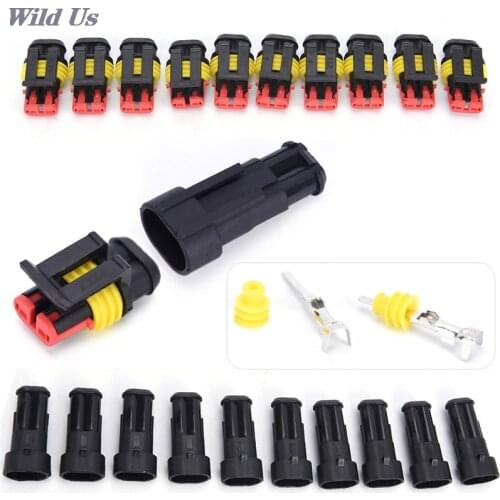10 Kits/lot 2 Pin Way Sealed Waterproof Electrical Wire Connector Plug Car Auto Sets