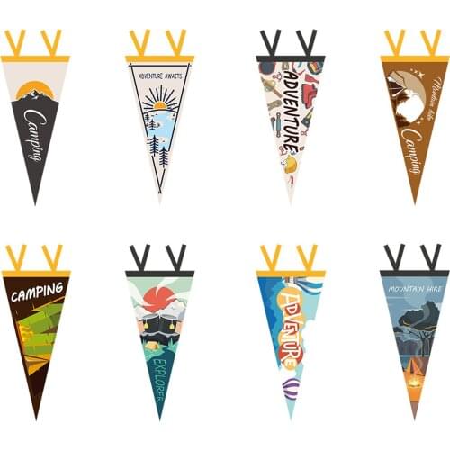 10 Types Fabric Banner Camping Atmosphere Flag Portable Lightweight Tent Triangle Flag Camping Travel Decoration Pretty Well