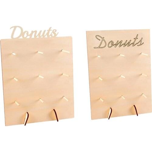 2Pc Donut Stand Wooden Candy Sweet Doughnut Holds Party Favour Storage Rack