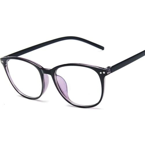 2022 Plastic Anti-blue Light Vintage Cat Eye Glasses Frame Women Clear Lens Retro Black Eyeglasses Ultralight Eyewear