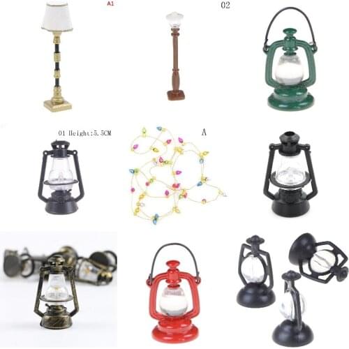 23 Styles 1:12 Table Candlestick Retro Kerosene Lamp Doll House Accessories Dollhouse Furniture Toys Lamp Miniature Decoration