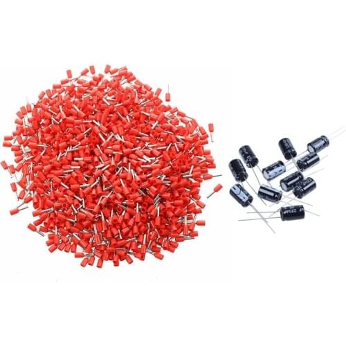 30Pcs 105°C Radial Electrolytic Capacitors Black, 10 Pcs 220UF 35V 8X12Mm & 20 Pcs 1000UF 25V 10X17Mm