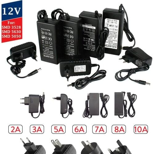 AC 110V 220V 240V to DC 12V Power Adapter Transformer 2A 3A 5A 6A 7A 8A 10A Power Supply Converter For CCTV LED Strip Light Lamp