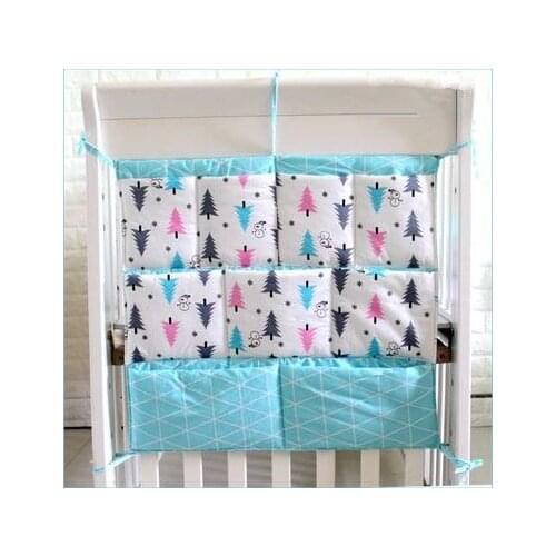 Promotion! Cartoon 62*52cm Cotton baby bed hanging bag baby diaper storage bag newborn baby bedding Organiser