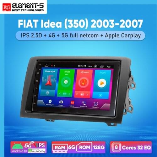 ELEMENT-5 7" 2G+32G Android 8,9,10 4G WIFI RDS DSP Car Radio For FIAT Idea (350) 2003-2007 Navigation GPS HIFI