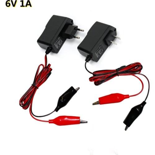 Portable 6v smart charger lead acid battery adapter agm vrla battery electric toy car charger dc7.2v 1a with 3.5mm and 2*clip