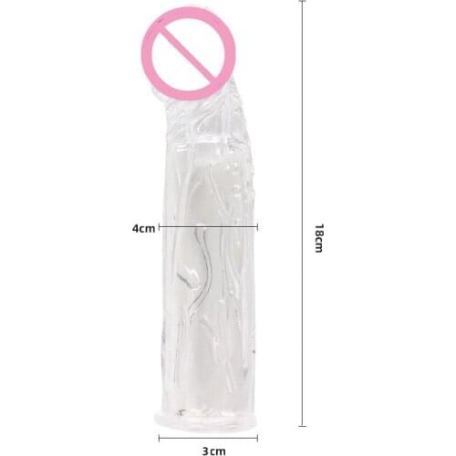 Big Penis Sleeve Reusable Condoms Dick Extension Cock Extender Enlargement Sex Toys For Men Gay Adult