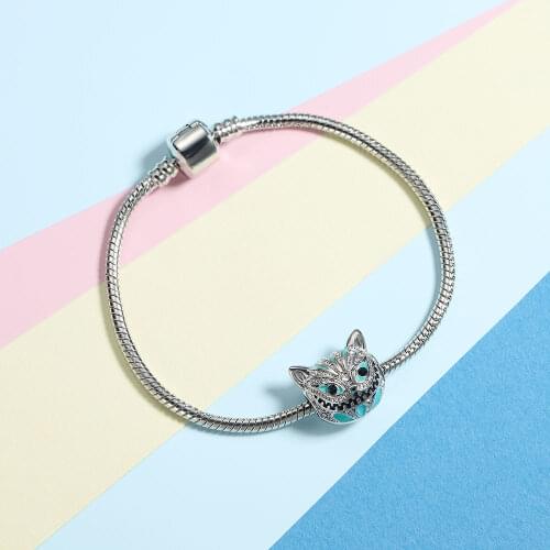 Harong Alice In Wonderland Bracelet Charm Stainless Steel Chain Enamel Punk Jewelry Party Pretty Bracelets Christmas Women Gift