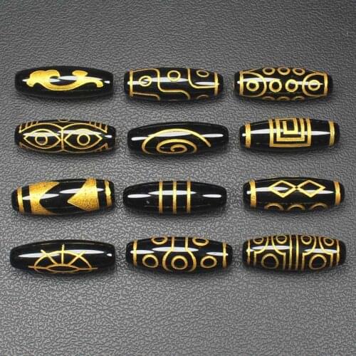 30mm Gold pattern Dzi agates Beads ,For DIYJewelry making! Mixed wholesale for all items