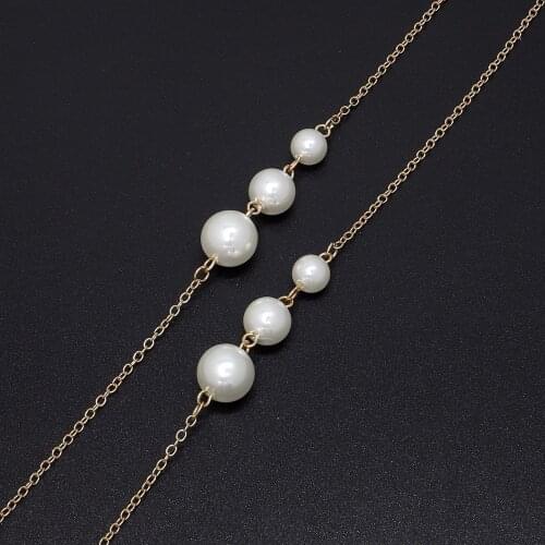 Hot Fashion simple handmade large, medium and small highlight pearl glasses chain glasses chain