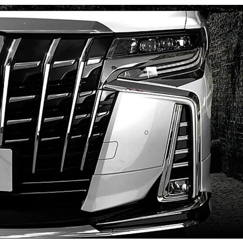 For Toyota Alphard 30 Series Front Bumper Trim Protector Strip Fog Lamp Fog Light Garnish Strip Chrome Decorative Strip