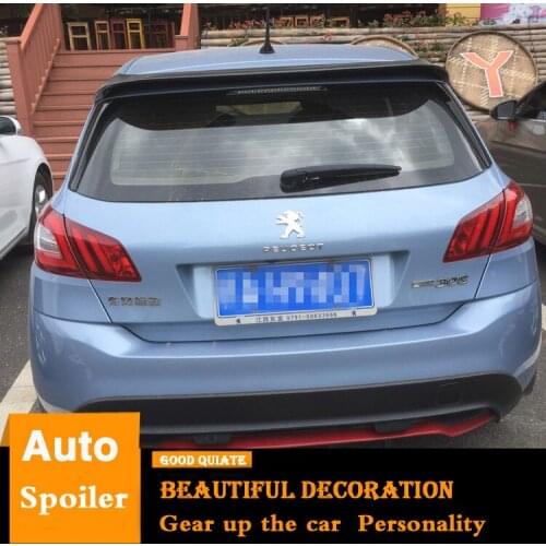 For Peugeot 308S Hatchback Spoiler 2015 2016 2017 Sport ABS Material Car Rear Wing Primer Color Trunk Rear Spoiler decoration
