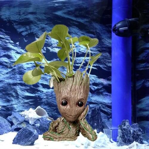 Galaxy Team Groot Tree Man Figure Miniature Garden Aquarium Plant Bonsai Office Decoration Fish Tank Ornament Shelter for Fish