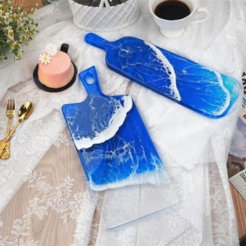 Resin Mold Coaster Handle Tray Rectangle Silicone Mold Home Table Decoration DIY Resin Crafts Mirror Silicone Christmas Gift