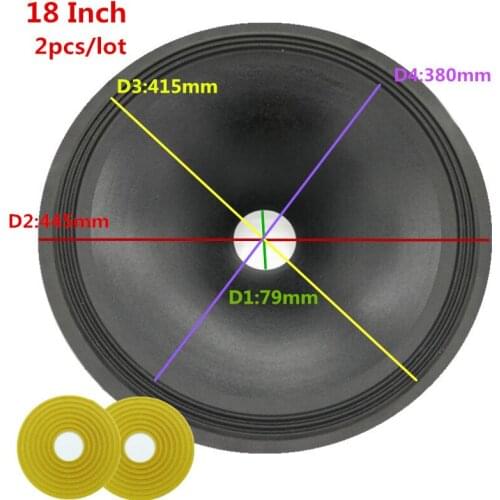 2Pcs 18 Inch Speaker Paper Cone Two Fold Line Cloth Edge Thickened Paper cones 445mm / 415mm / 380 / 79mm Bass Accessories