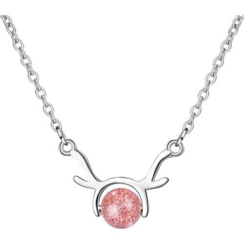 Korean student style simple personality small fresh sweet cute fashion trend wild shape silver plated necklaces SE024