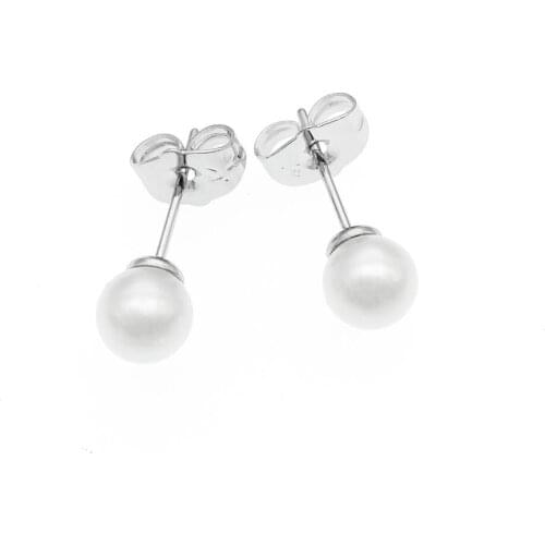 Round Genuine Pearls Stud Earrings Women Pearl Jewelry Parel Oorbellen Bijoux Femme Aretes Perlas Earings Kolczyki Perel E2899