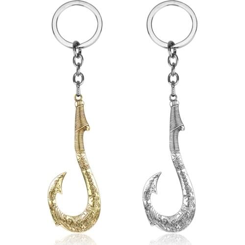 Fashion Fish and Hook Key Chain Keychain Jewelry Silver Color Fisherman I Love Fishing Fish Pendant Key Holder