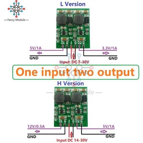 10W 2 Channels Multiple Switching Power Supply Module 3.3V 5V 12V Dual Output DC DC Step-Down Buck Converter Board