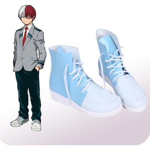 My Hero Academia Todoroki Shoto High School Cosplay Shoes Boots Mens Halloween Carnival Party Costume Accessories