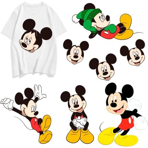 Disney Cartoons Mickey Minnie Ms Childrens Patch Clothes ironing hot stickers mom baby pattern Washable heat transfer heat