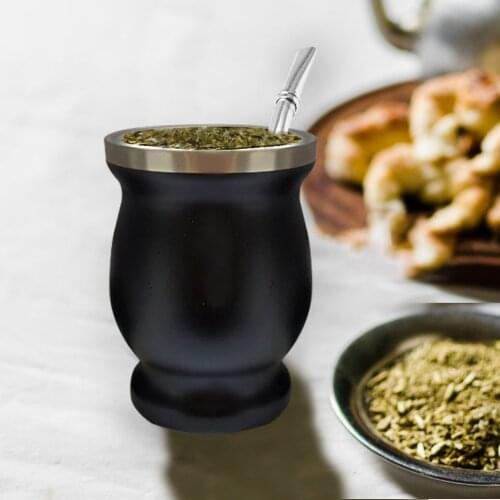 Double-Walled Mate Natural Gourd Tea Cup Set Bombillas Yerba Mate Tea Cup Insulation Wall Gourd Tea Cup Mate Straw Set
