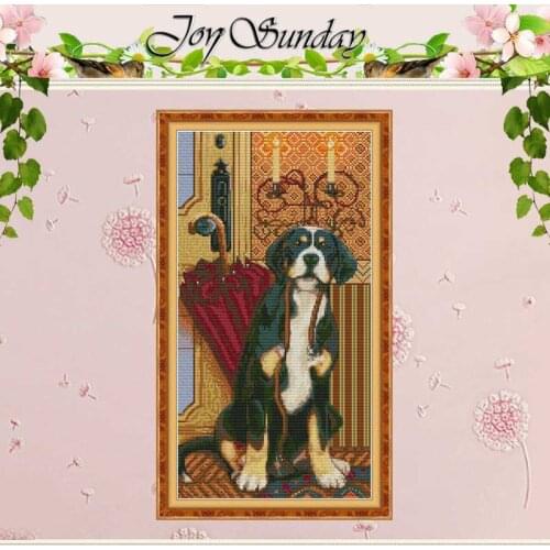 Ready to go out dog animals painting counted 11CT 14CT Cross Stitch Sets DIY Chinese Cross-stitch Kits Embroidery Needlework