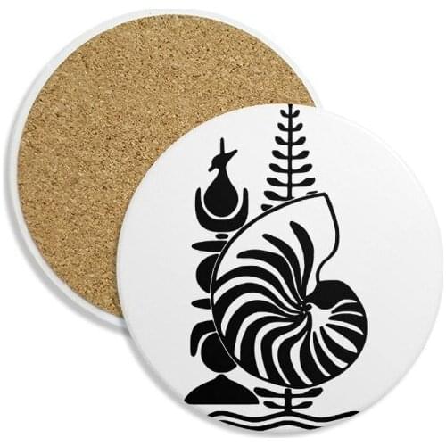 New Caledonia National Emblem Ceramic Coaster Cup Mug Holder Absorbent Stone for Drinks 2pcs Gift