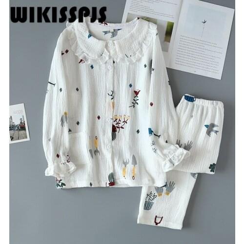 2021 New Soft Print Lovely Comfortable Home Wear In Spring and Summer Kawaii Pajama Pajamas for Teen Girls Autumn Clothes Women