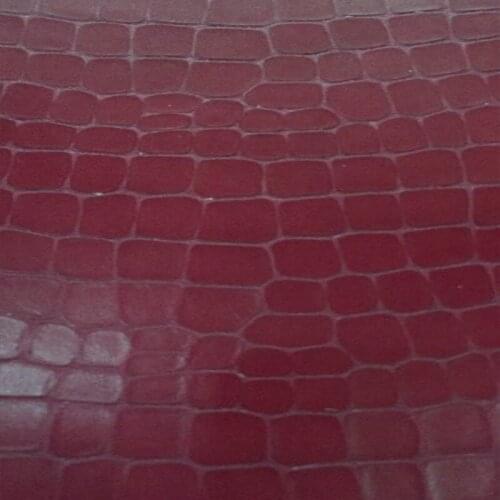 New burgundy crocodile checks pattern cowhide leather material piece for photocase / shoes /bags