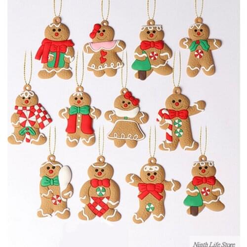 Gingerbread Man Christmas Tree Hanging Pendant Xmas Tree Decor Ornament Christmas Decorating Supplies Festival Home Decoration