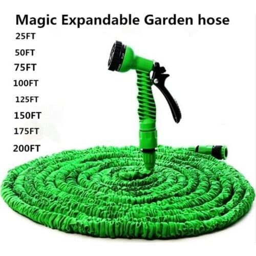 Garden Hose Magic Water Hose Watering Hose Flexible Expandable Reels Hose For Watering Connector Blue Green 25-200FT