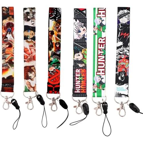 DB632 Anime Lanyard Short Neck Strap for Key ID Card Cell Phone Straps Badge Holder DIY Hanging Rope Cosplay Accessories