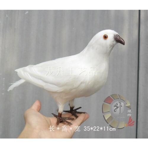 Cute simulation white pigeons toy polyethylene & furs standing dove doll gift about 35x11x22cm 1712