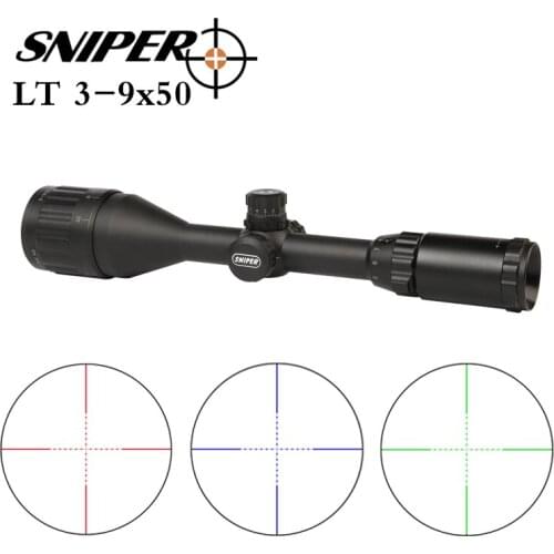 SNIPER LT 3-9X50 AOL Tactical Optical Riflescopes Sight Wire Reticle RGB Illuminated Rifle Scope For Hunting