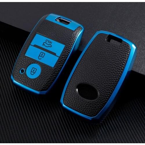 TPU Soft Car Key Cover For Kia CEE'D Sorento Sportage Rio Carens Chiave Cle Smart Keychain Leather Style Remote Protector Case