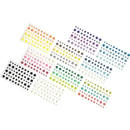 Pack of 10) self adhesive resin stickers matt enamel dots scrapbooking