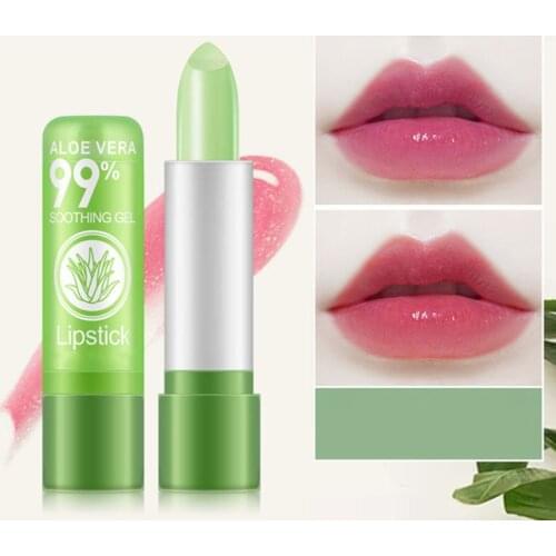 Moisture Lip Balm Natural Aloe Long-Lasting Vera Lipstick Color Mood Changing Anti Aging Lips Care