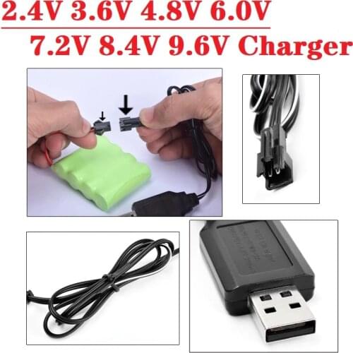 SM-2P 2.4V 3.6V 4.8V 6.0V 7.2V 8.4V 9.6V USB Charger For Ni-Cd Ni-MH Battery Pack SM Plug For rc toys battery 6V 250mAh Charger