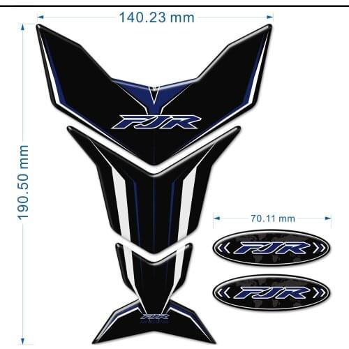 For Yamaha FJR1300 FJR 1300 Tank Pad Protector Fairing Emblem Badge Trunk Aluminium Cases Stickers Protection 2018 2017 2019